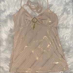 Cream/Gold Halter Top